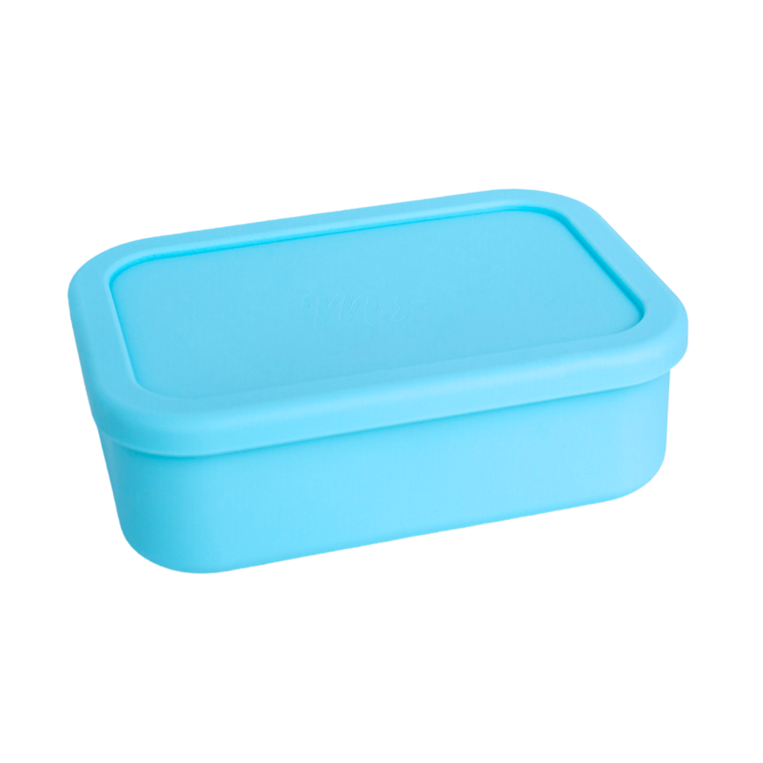 Sky Blue bento box with a rectangular lid, compact and modern design.
