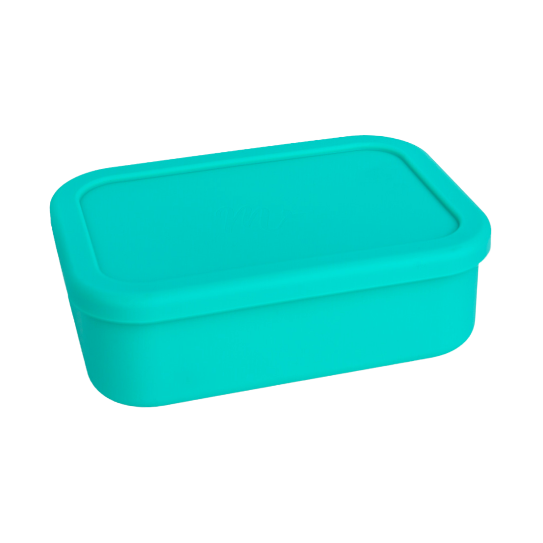 Sea Foam bento box with a rectangular lid, compact and modern design.
