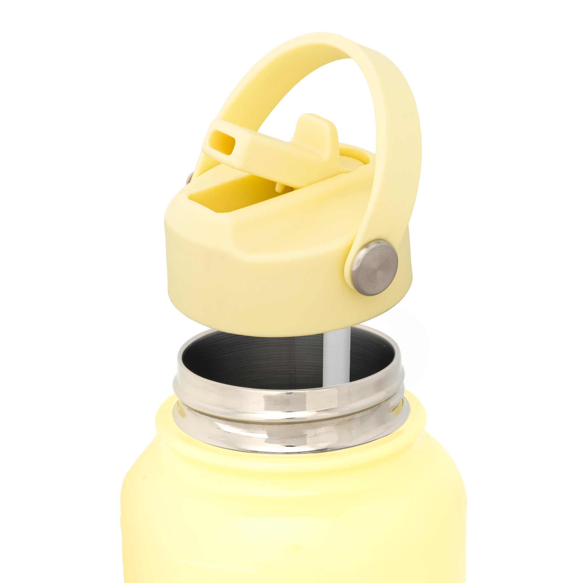 Pale yellow screw on, bottle lid