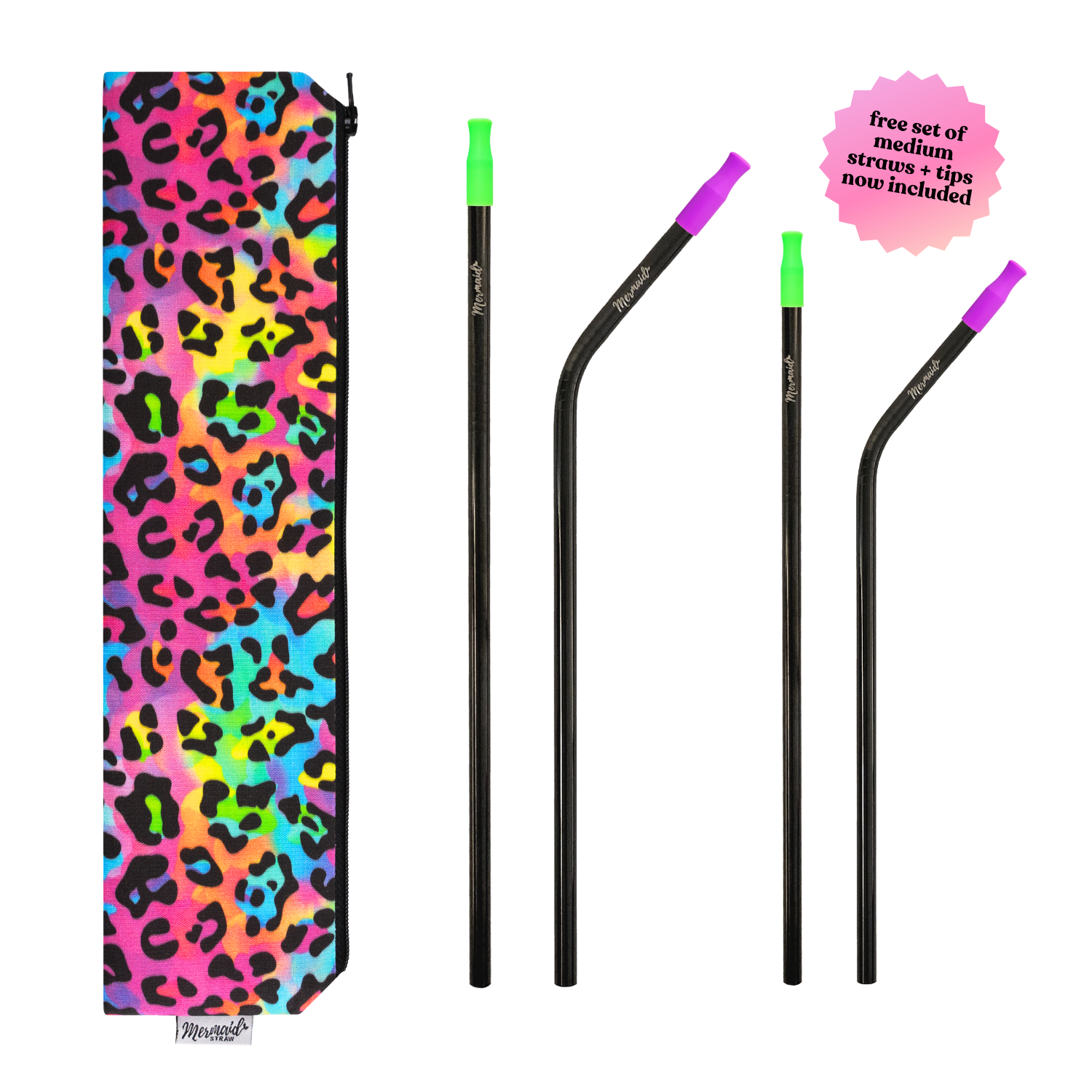 Rainbow Leopard Straw Pack