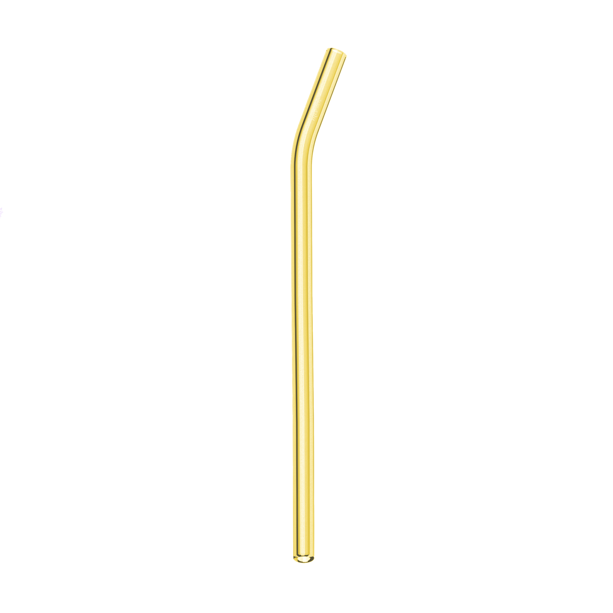 Glass Straws, Mermaid Straw, Reusable Straw, yellow glass curved single