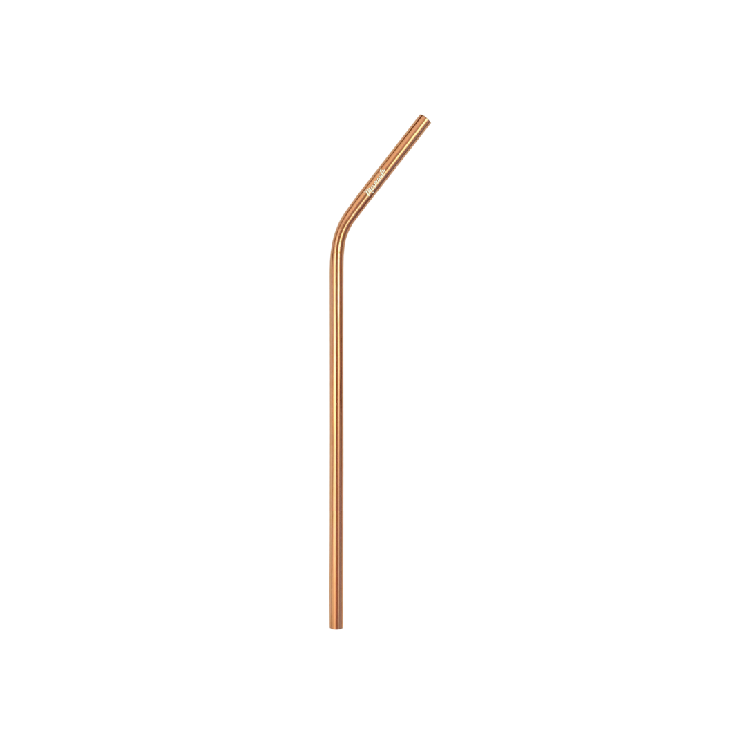 Regular Mermaid Straw, Stainless Steel Mermaid Straws, rose gold curved single